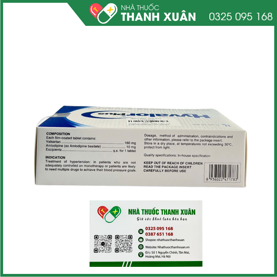 Hyvalor Plus 160mg/10mg trị tăng huyết áp hiệu quả